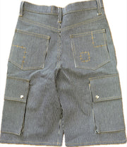 Hickory Stripe Signature Cut Denim Cargo Shorts