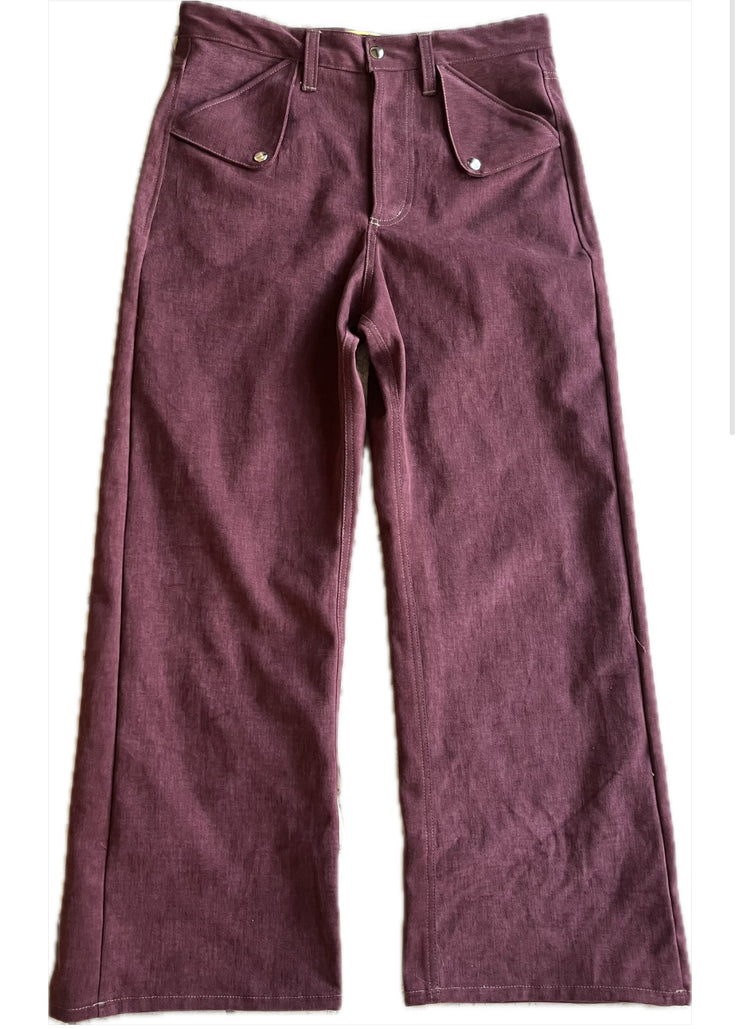 Signature Cut Pants in Wine