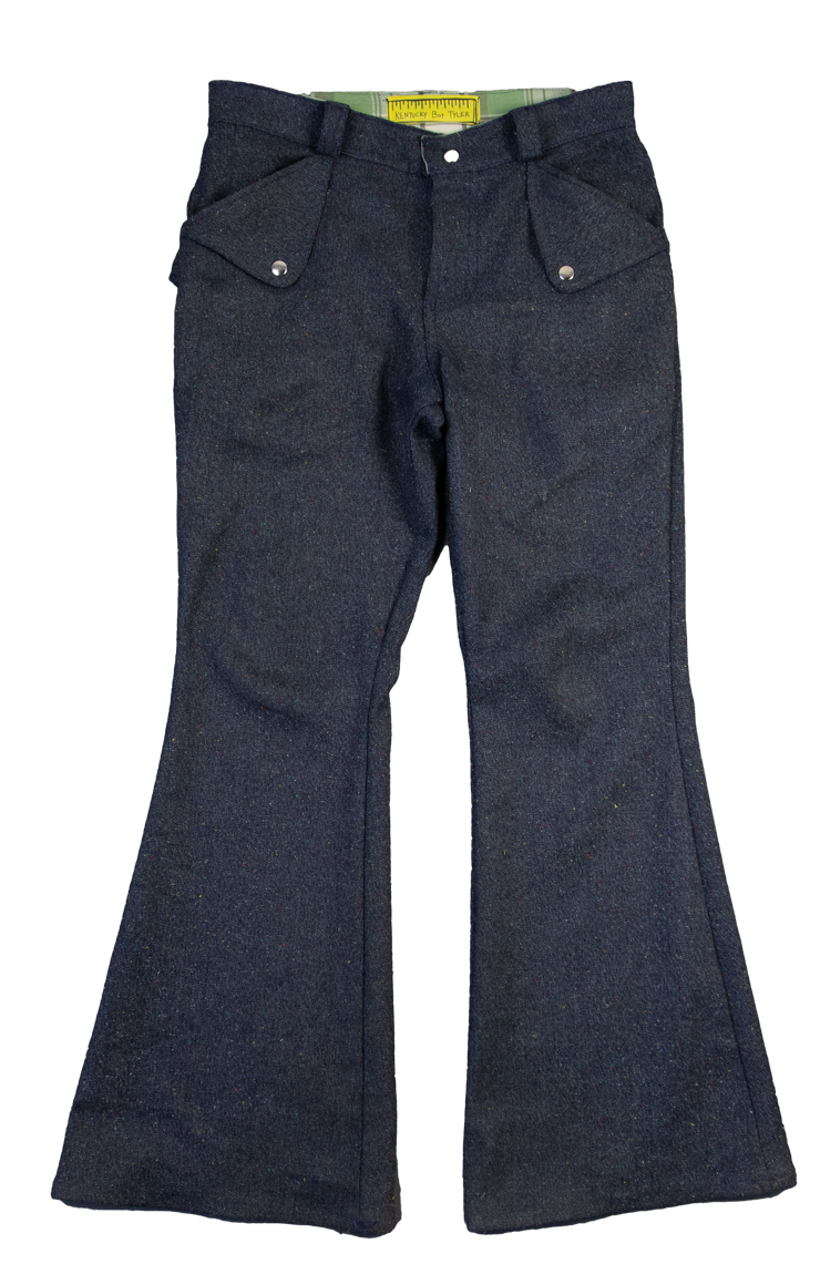 Signature Cut Flare Jeans In nepped wool