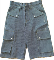 Hickory Stripe Signature Cut Denim Cargo Shorts