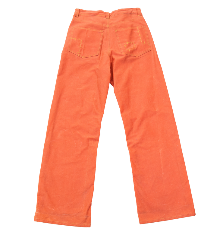 Signature Cut Jeans in orange Waxed Canvas